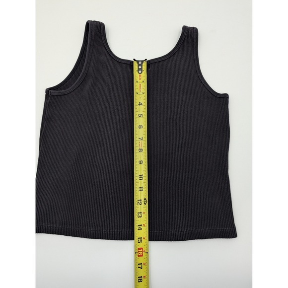 Lauren‎ Ralph Lauren Petite Ribbed Tank Top Black P M 100 Cotton - Picture 12 of 12